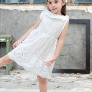 Hurave white lace eyelet sundress